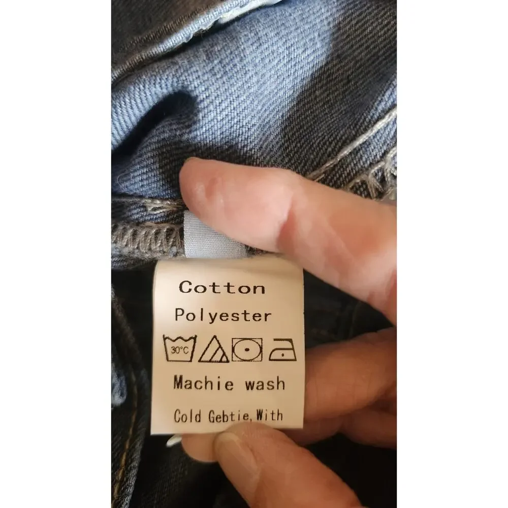 Childrens Place Girls Denim Jacket Medium 4 Crop Button Down Dark Wash K84
